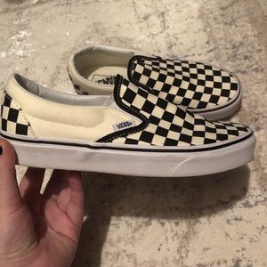 Size 8 checkered slip-on Vans